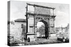 Arch of Titus, Part of a Series of 'Views of Rome', 1845 (Engraving)-Carlo Piccoli-Stretched Canvas