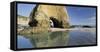 Arch, Rock Hole, Wharariki Beach, Tasman, South Island, New Zealand-Rainer Mirau-Framed Stretched Canvas