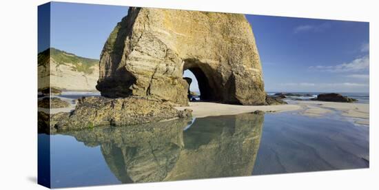 Arch, Rock Hole, Wharariki Beach, Tasman, South Island, New Zealand-Rainer Mirau-Stretched Canvas