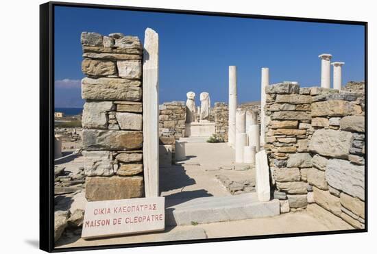 Archaeological remains of the House of Cleopatra, Delos, UNESCO World Heritage Site, Cyclades Islan-Ruth Tomlinson-Framed Stretched Canvas