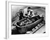 Archaeologist Howard Carter Examining Coffin of Tutankhamen, with 14th Century Egyptian Pharaoh-null-Framed Premium Photographic Print