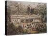 Archaeologists Catherwood and Stephens Measuring Temple of Tulum, Yucatan, Mexico-Frederick Catherwood-Stretched Canvas