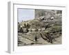 Archaeologists Excavating Ancient Ruins on the Acropolis, Athens, 1890s-null-Framed Giclee Print