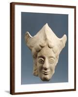 Archaic Head of Athena Wearing Helmet, Sculpture from Siris, Basilicata, Italy-null-Framed Giclee Print