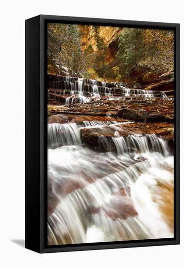 Archangel Falls Lies Near the Subway in Zion National Park, Utah-Clint Losee-Framed Stretched Canvas