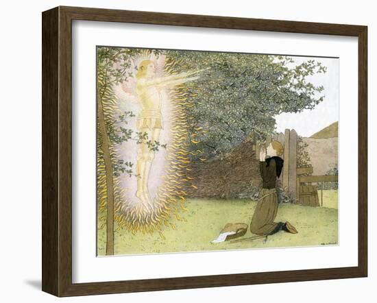 Archangel Michael appears to Joan of Arc-Louis Maurice Boutet De Monvel-Framed Giclee Print