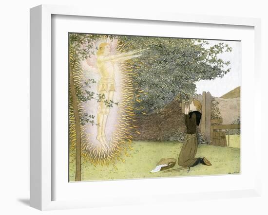 Archangel Michael appears to Joan of Arc-Louis Maurice Boutet De Monvel-Framed Giclee Print