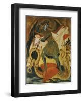 Archangel Michael Fighting the Dragon-Ambrogio Lorenzetti-Framed Giclee Print