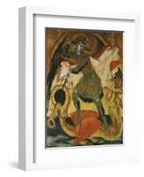 Archangel Michael Fighting the Dragon-Ambrogio Lorenzetti-Framed Giclee Print