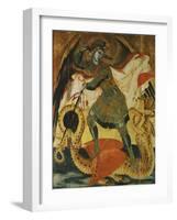 Archangel Michael Fighting the Dragon-Ambrogio Lorenzetti-Framed Giclee Print