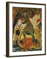 Archangel Michael Fighting the Dragon-Ambrogio Lorenzetti-Framed Giclee Print