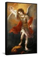 Archangel Michael hurls the devil into the abyss. Around 1665/68-Bartolome Esteban Murillo-Framed Stretched Canvas