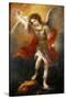 Archangel Michael hurls the devil into the abyss. Around 1665/68-Bartolome Esteban Murillo-Stretched Canvas