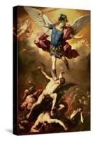 Archangel Michael Overthrows the Rebel Angel, circa 1660-65-Luca Giordano-Stretched Canvas