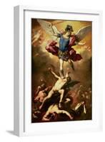 Archangel Michael Overthrows the Rebel Angel, circa 1660-65-Luca Giordano-Framed Giclee Print