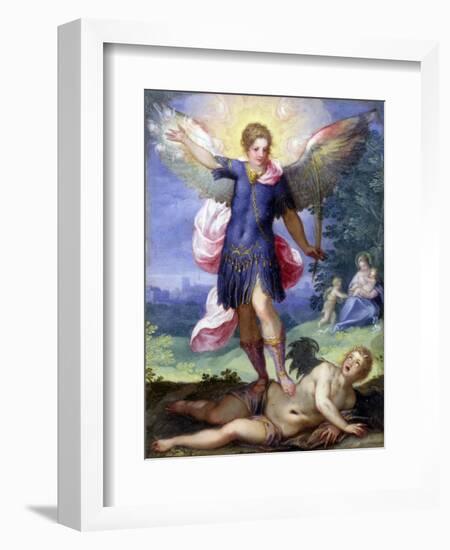 Archangel Michael Tramples the Devil-Hans Johann Rottenhammer-Framed Art Print