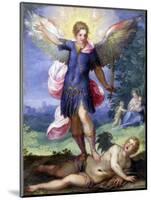 Archangel Michael Tramples the Devil-Hans Johann Rottenhammer-Mounted Art Print