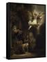 Archangel Raphael Leaving the Family of Tobias-Rembrandt van Rijn-Framed Stretched Canvas