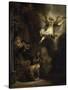 Archangel Raphael Leaving the Family of Tobias-Rembrandt van Rijn-Stretched Canvas