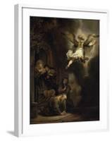 Archangel Raphael Leaving the Family of Tobias-Rembrandt van Rijn-Framed Giclee Print