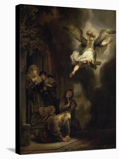 Archangel Raphael Leaving the Family of Tobias-Rembrandt van Rijn-Stretched Canvas
