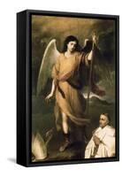Archangel Raphael with Bishop Domonte-Bartolome Esteban Murillo-Framed Stretched Canvas