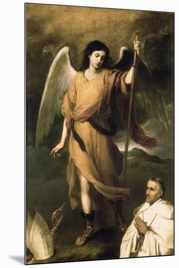 Archangel Raphael with Bishop Domonte-Bartolome Esteban Murillo-Mounted Premium Giclee Print