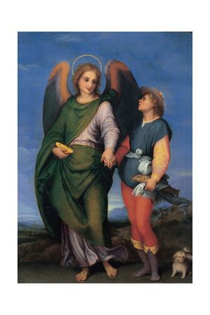Archangel Raphael With Tobias Print Andrea Del Sarto Allposters Com