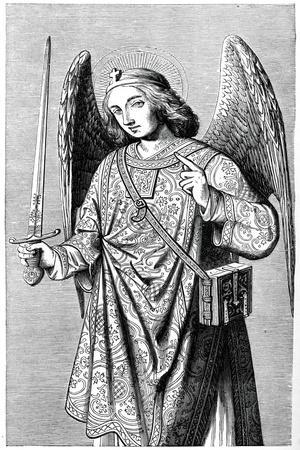 Archangel Gabriel, instrument of God, smiting the camp of