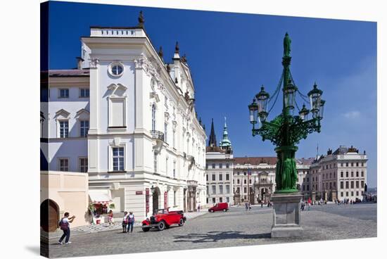 Archbishop's Palace with first Courtyard on Hradcany in Prague, Central Bohemia, Czech Republic-null-Stretched Canvas