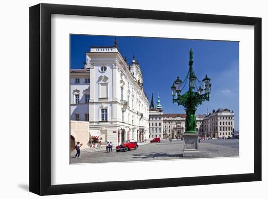 Archbishop's Palace with first Courtyard on Hradcany in Prague, Central Bohemia, Czech Republic-null-Framed Art Print