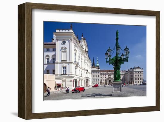 Archbishop's Palace with first Courtyard on Hradcany in Prague, Central Bohemia, Czech Republic-null-Framed Art Print