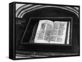 Archbishop Thomas Cranmer's Bible in the North Choir Aisle Canterbury Cathedral Kent England-null-Framed Stretched Canvas