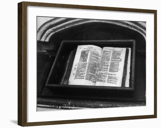 Archbishop Thomas Cranmer's Bible in the North Choir Aisle Canterbury Cathedral Kent England-null-Framed Photographic Print