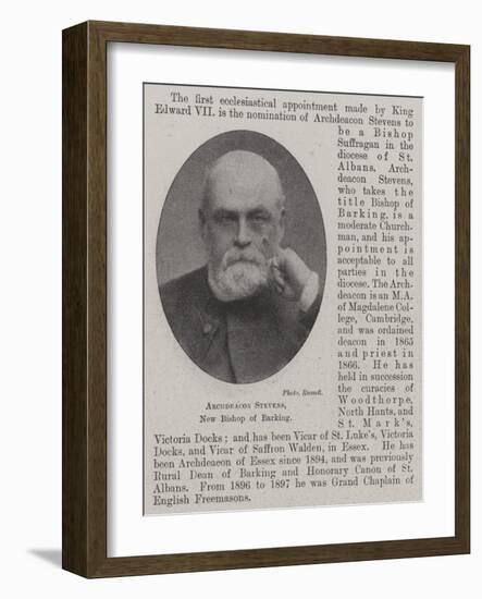 Archdeacon Stevens, New Bishop of Barking-null-Framed Giclee Print