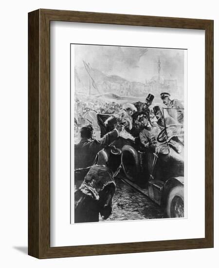 Archduke Franz Ferdinand and His Wife Assassinated in Sarajevo-Schwormstaedt-Framed Photographic Print