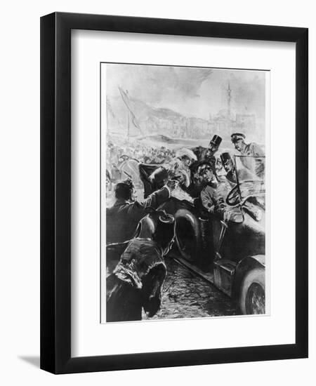 Archduke Franz Ferdinand and His Wife Assassinated in Sarajevo-Schwormstaedt-Framed Photographic Print