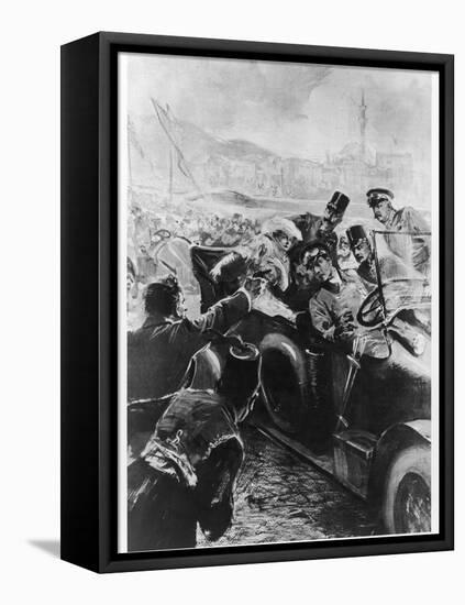 Archduke Franz Ferdinand and His Wife Assassinated in Sarajevo-Schwormstaedt-Framed Stretched Canvas