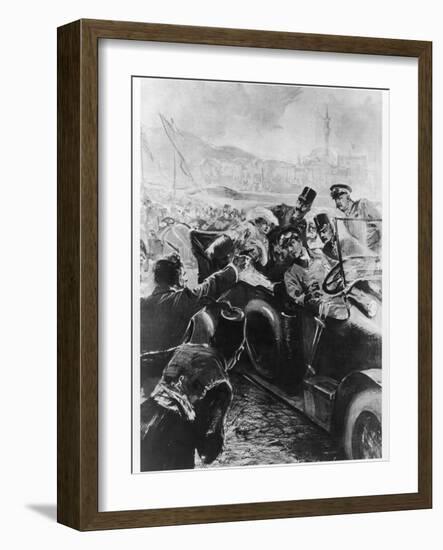 Archduke Franz Ferdinand and His Wife Assassinated in Sarajevo-Schwormstaedt-Framed Photographic Print