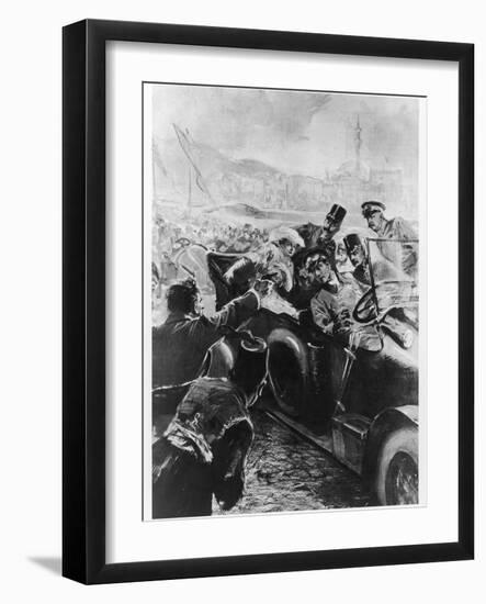 Archduke Franz Ferdinand and His Wife Assassinated in Sarajevo-Schwormstaedt-Framed Photographic Print