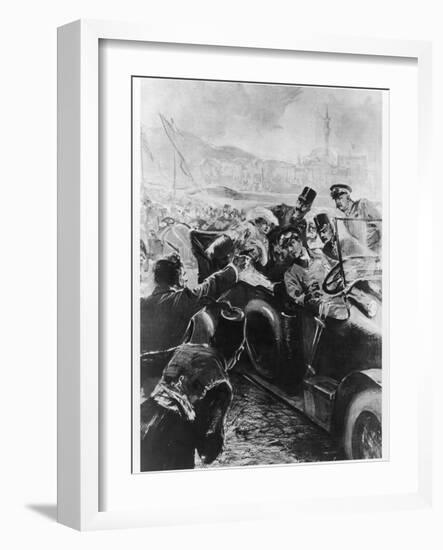 Archduke Franz Ferdinand and His Wife Assassinated in Sarajevo-Schwormstaedt-Framed Photographic Print