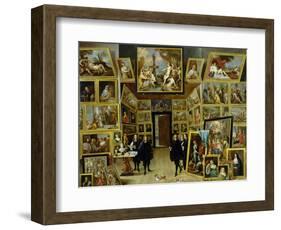 Archduke Leopold Wilhelm (1614-61) in His Picture Gallery, circa 1647-David Teniers the Younger-Framed Giclee Print