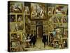 Archduke Leopold Wilhelm (1614-61) in His Picture Gallery, circa 1647-David Teniers the Younger-Stretched Canvas