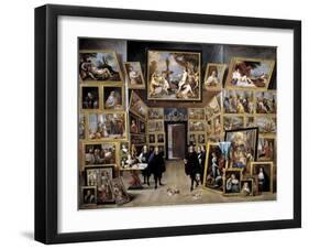 Archduke Leopold Wilhelm in His Gallery in Brussels, 1647-1651-David Teniers the Younger-Framed Giclee Print