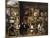 Archduke Leopold Wilhelm in His Picture Gallery, with the Artist and Other Figures-David Teniers the Younger-Mounted Giclee Print