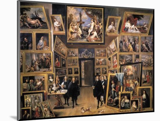 Archduke Leopold Wilhelm in His Picture Gallery-David Teniers the Younger-Mounted Art Print