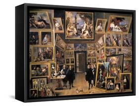 Archduke Leopold Wilhelm in His Picture Gallery-David Teniers the Younger-Framed Stretched Canvas