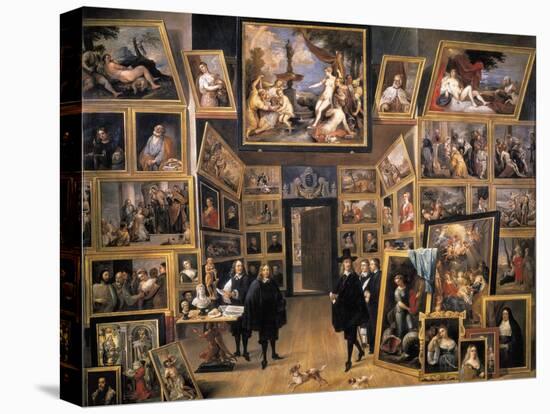 Archduke Leopold Wilhelm in His Picture Gallery-David Teniers the Younger-Stretched Canvas