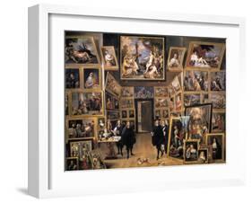 Archduke Leopold Wilhelm in His Picture Gallery-David Teniers the Younger-Framed Art Print