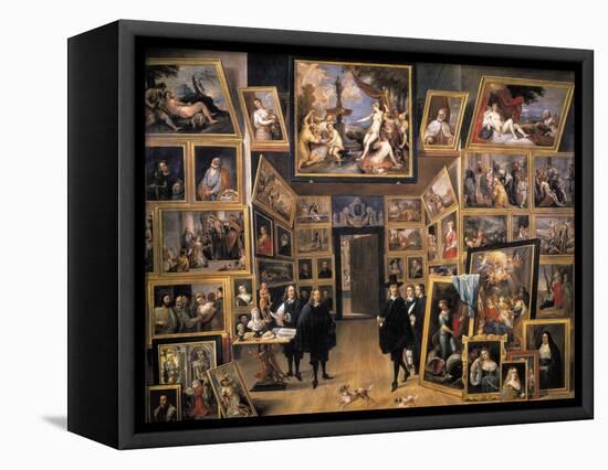 Archduke Leopold Wilhelm in His Picture Gallery-David Teniers the Younger-Framed Stretched Canvas